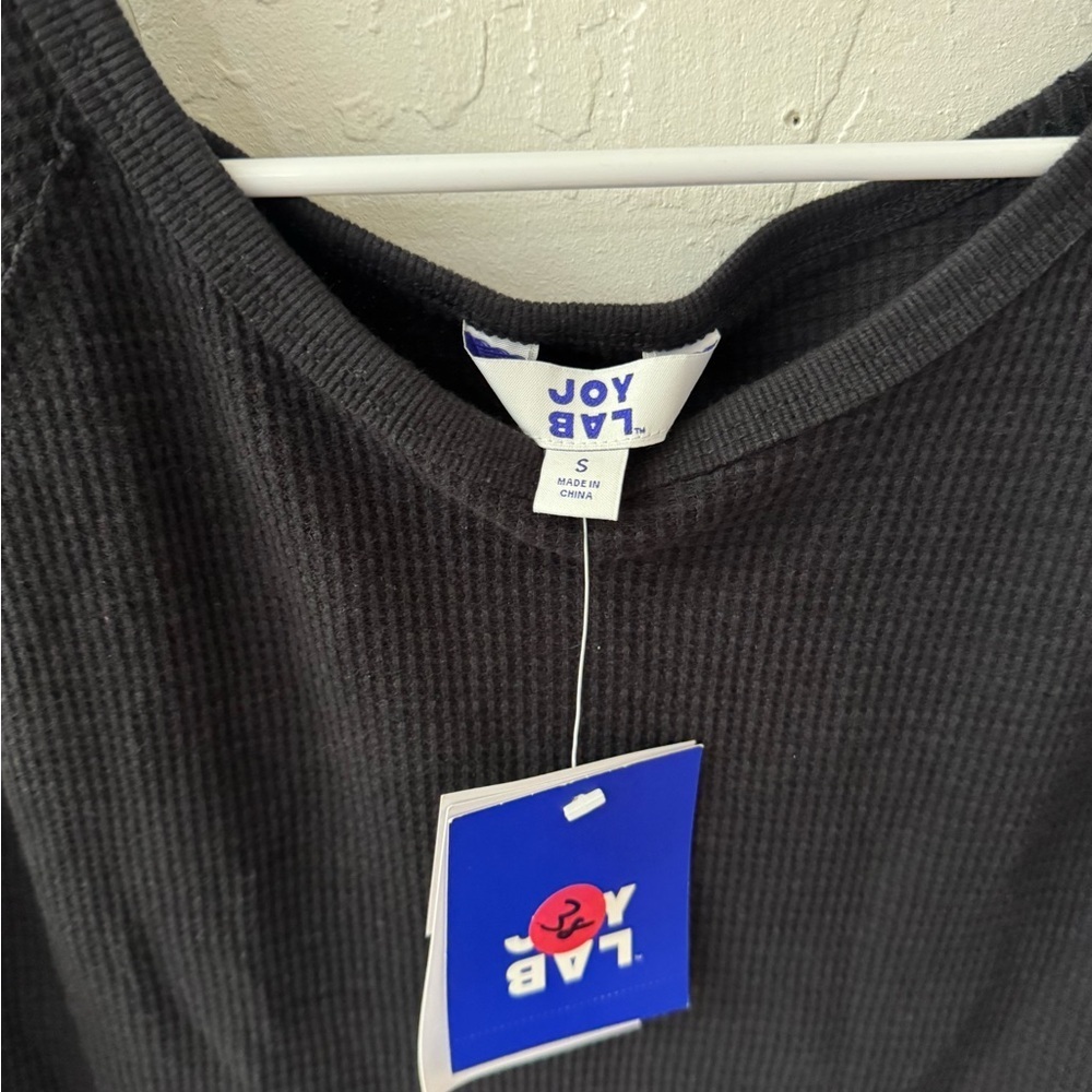 Joylab Black Waffle High Low Long Sleeve NWT Small - Picture 3 of 5